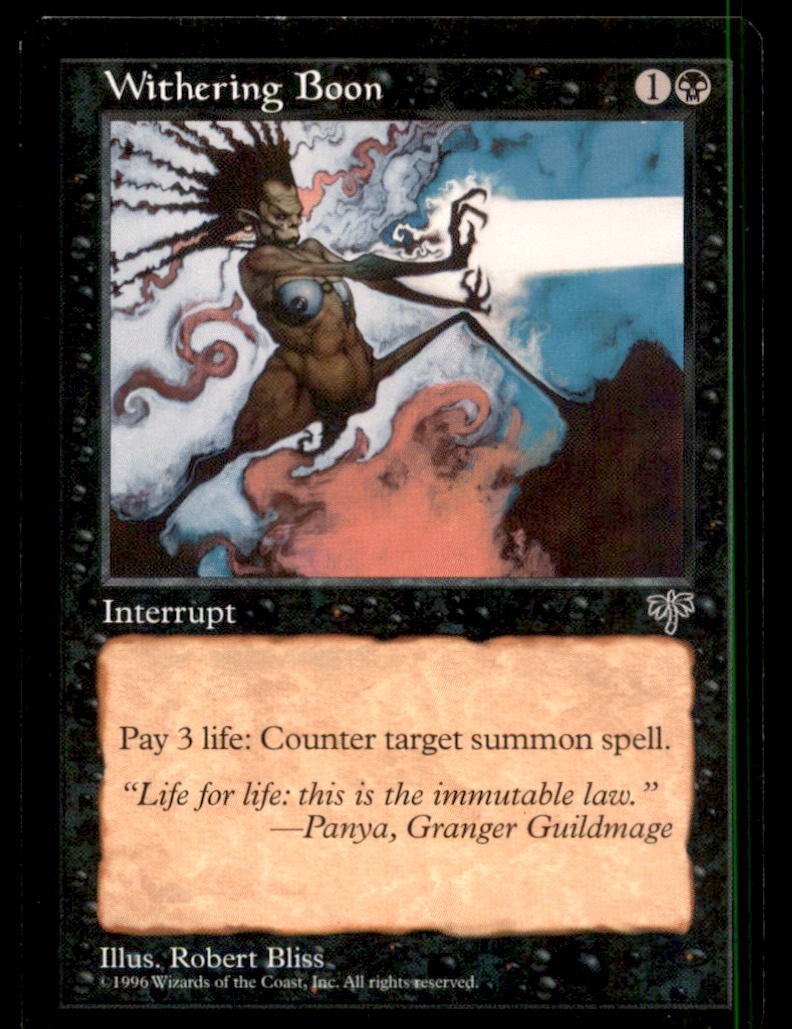 MTG Withering Boon LP Light Play Mirage [5111]