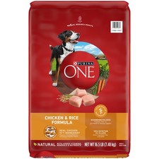 Purina ONE Chicken and Rice Formula Dry Dog Food - 16.5 pound (Pack of 1) 2.89 per pound