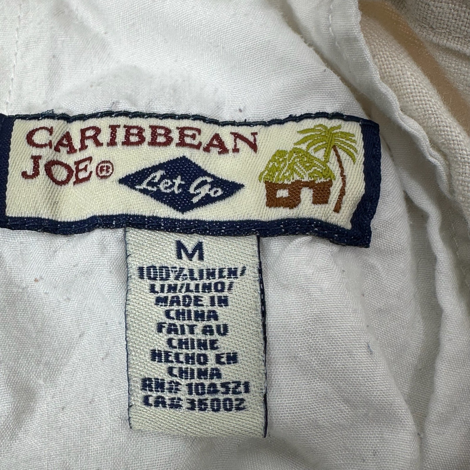 Caribbean Joe Mens Linen Pants Off White Drawstring Elastic Waist Size M 32x30 thumbnail 4