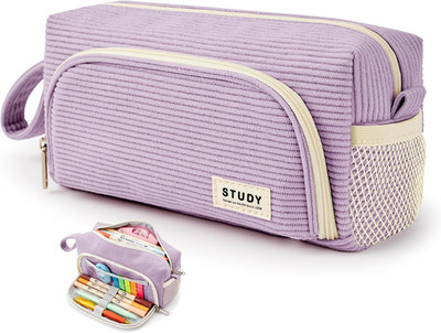KALIDI Federmäppchen Cord-Stoff Pencil Case Mäppchen Mit Grossem Fassungsvermöge