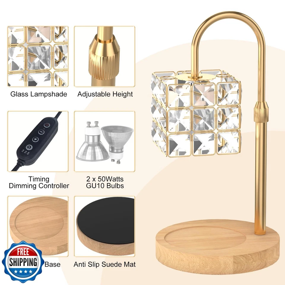 Calentador de velas Lámpara con temporizador Atenuador Lámpara de vela eléctrica Calentador Foto 2 de 4