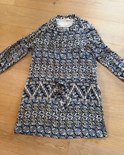 TORY BURCH Drawstring Silk Shirtdress Riviera Blue 12 Pockets Liner NWOT