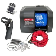 12V Marine Anchor Winch with Wireless Remote, Saltwater-Resistant, Up to 25 LBS