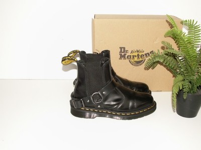 Dr. Martens Wincox Black Leather Chelsea Harness Boots UK 6 EU 39 US 8 (D1386)