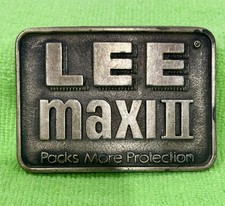 Vintage Lee Maxi II Packs More Protection Belt Buckle