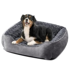Rectangle Dog Bed for Large Medium Small Dogs Machine XL 35"x 25"x 10" Grey