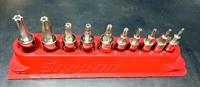 #ad SNAP ON 210EFTXRY 10 Pc Combo Drive TORX® Bit Tamper Resistant Socket Set T8 T50 $235.00