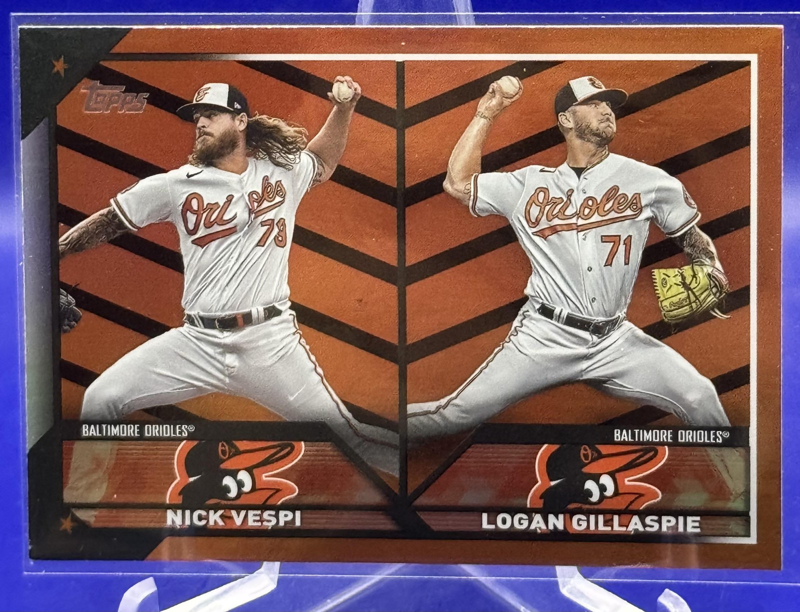 2023 Topps Update Nick Vespi Logan Gillaspie RCOM US322 Orange Black Parallel