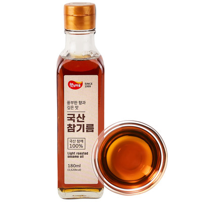 Korean Food 100% Korean Sesame Oil   Premium Korean Sesame Seed Oil, 180 Ml (6.0