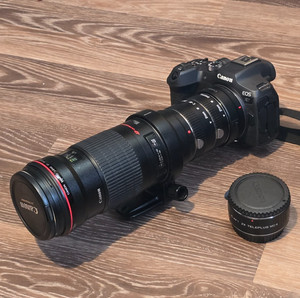 Canon EF 180mm F3.5 L USM Macro Lens Boxed w 2x Teleconverter & Extension Tubes