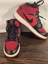 Jordan 1 Mid "Gym Red/Black" 554725-610 Sz 5Y Pre-owned