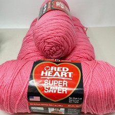 Red Heart Super Saver Yarn Lot of 4 Perfect Pink 0706 Worsted Acrylic