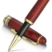  Luxury Wood Ballpoint Pen Writing Set,Rosewood-Elegant Fancy Nice Gift Redwood