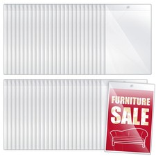 Clear Plastic Furniture Tags Holders Bulk 5 x 7 Inch Open Short Side Vinyl Tag