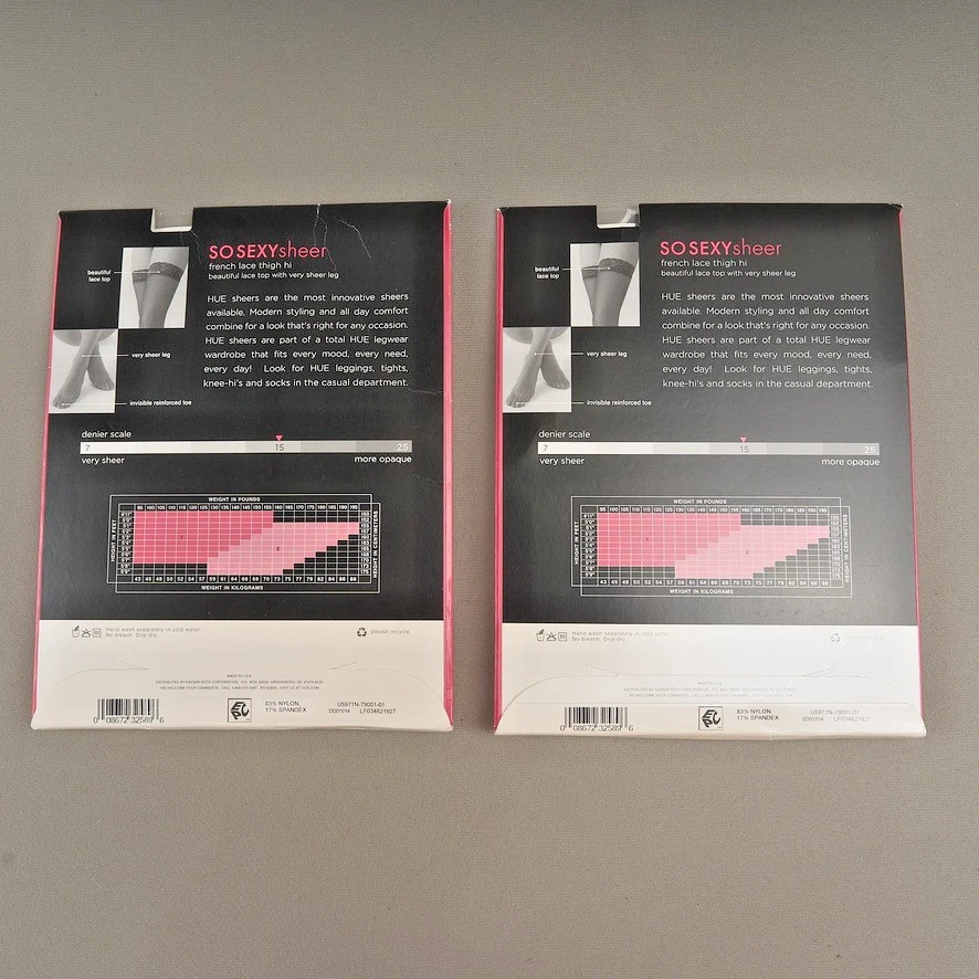 Tono So Sexy Negro Transparente Francés Encaje Muslo Alto Talla 1 (lof de 2) Nuevo De Colección EE. UU. Foto 3 de 4