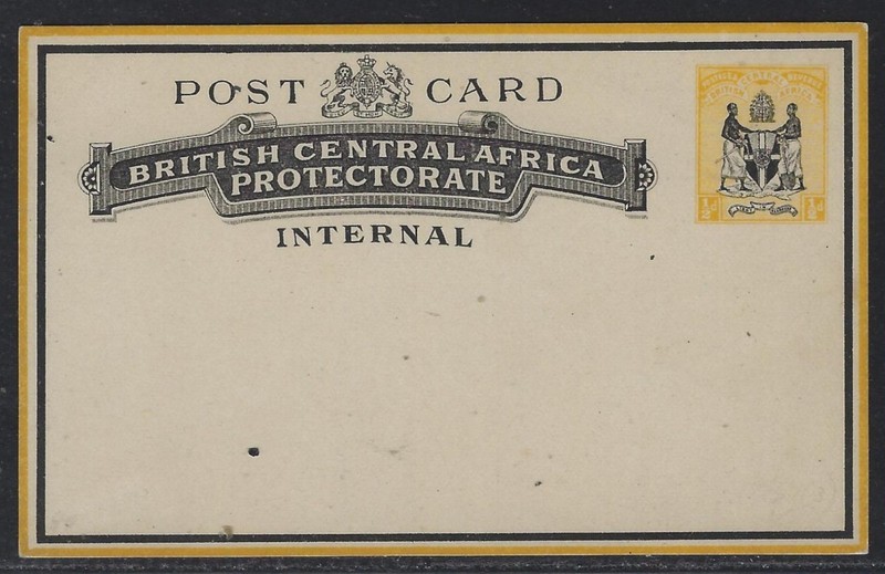 1895 British Central Africa Postal Card - H&G #3 - ½d Coat of Arms - Mint