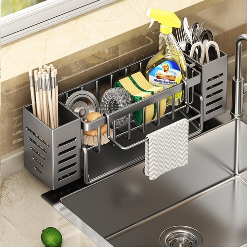 304 Stainless Steel Kitchen Sink Sponge Holder Organizer for Soap Storage - Picture 6 of 7