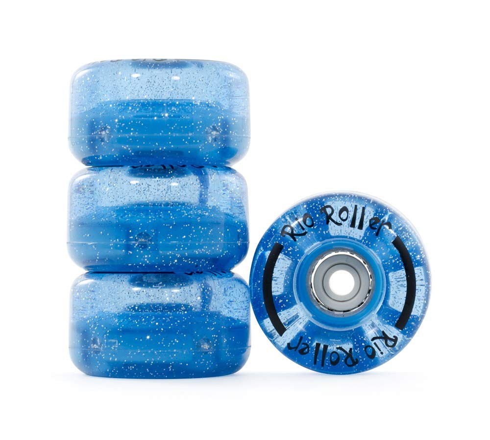 Rio Roller Light-Up Wheels, Unisex Adult, Glittery Blue, Sma