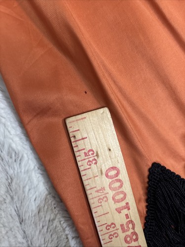 Vintage Vanity Fair Half Slip Rust Orange Tricot Nylon Black Fringe 60s M - Picture 4 of 7