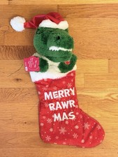 Holiday Time MUSICAL DINO DINOSAUR STOCKING Christmas NEW