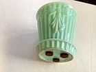Vintage Shawnee Bow Tie Planter Green 5 1/2” Tall U.S.A. Attached Saucer