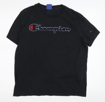 Herren T-Shirt UK Größe M Champion schwarz Baumwolle
