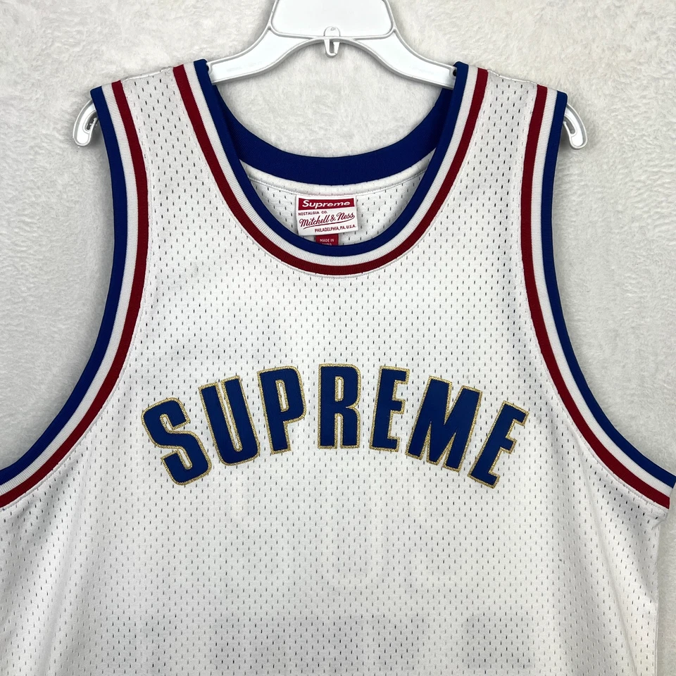 Supreme Mitchell Ness Jersey Mens XL Love All Trust Few White Basketball SS2021 - Image 3 of 4