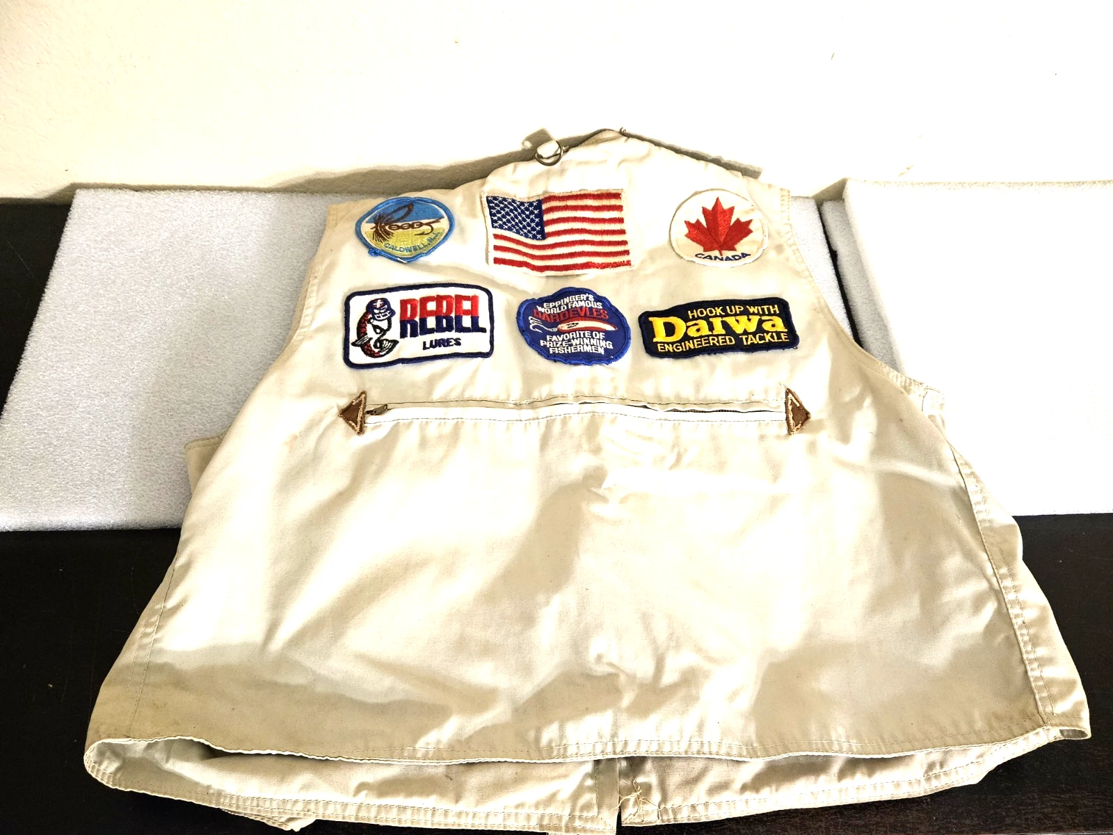 Vintage Olympic Int Fishing Vest Size Medium Patches Light Khaki
Opens in a new window or tab