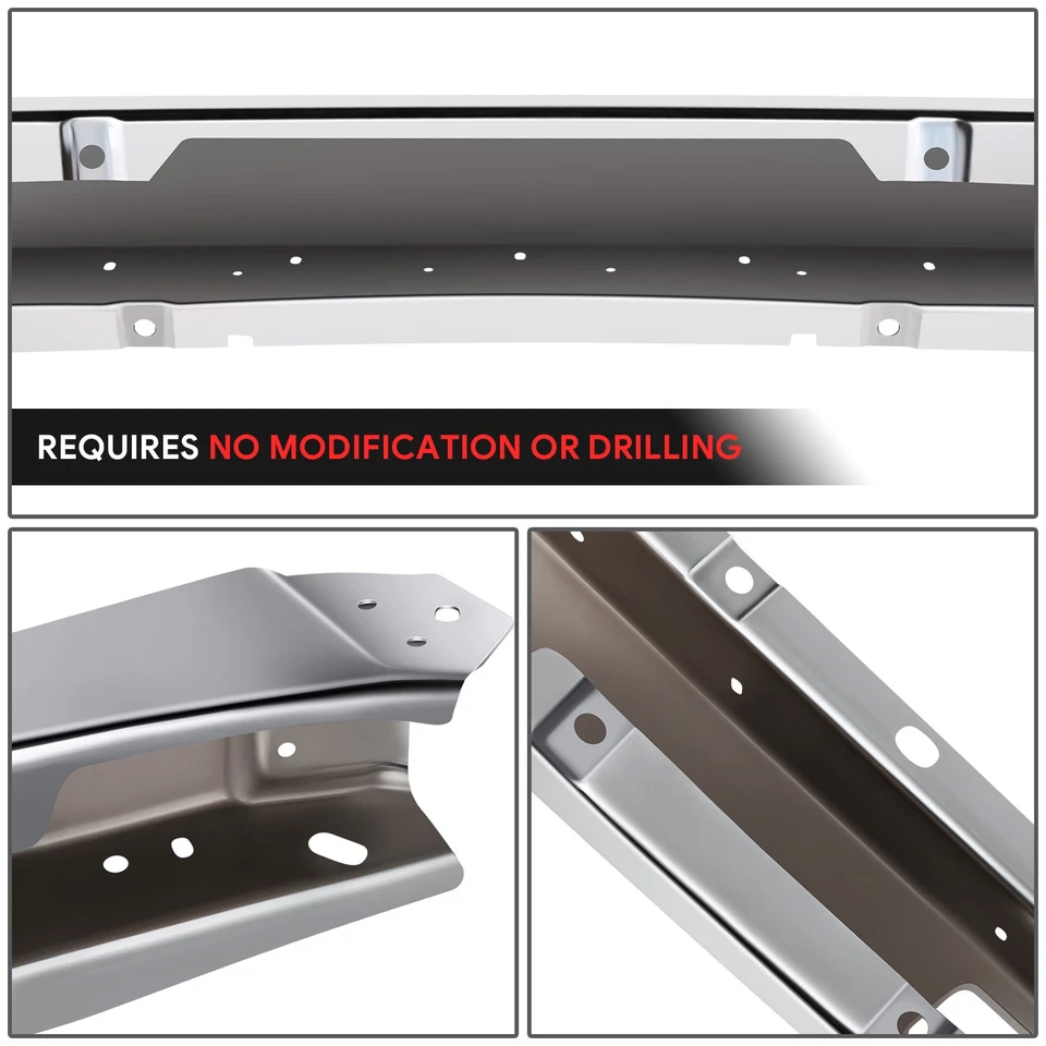 Barra frontal cromada para parachoques para Chevy Silverado 1500 07-13 sin orificio de admisión de aire Foto 4 de 4