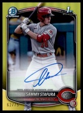 Sammy Stafura 2025 Bowman #CPA-SS Cincinnati Reds Auto Yellow Refractor /75