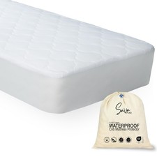 SavaKids 100 Cotton Waterproof Crib Mattress Protector - Breathable  Noiseless