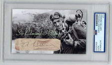 Sir Edmund Hillary Signed Cut Custom Card 3x5 Card Psa Dna Auto Autograph