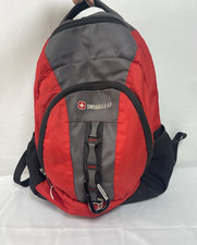 Swiss Gear Tech Black Red Gray Laptop Backpack 16"