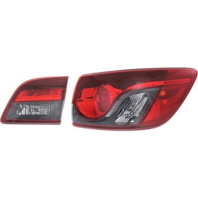 Tail Light Set For 2013-2015 Mazda CX-9 Right Inner and Outer Clear/Red Halogen