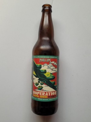 Phillips Brewing Hoperation Tripel Cross Belgian IPA Empty Craft Beer Bottle