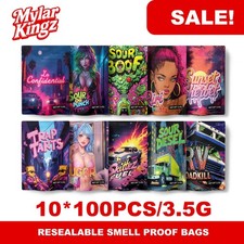 1000pcs Random Mylar Bags3.5g 100pcs*10pack (10designs) ｜Holographic｜｜Resealable
