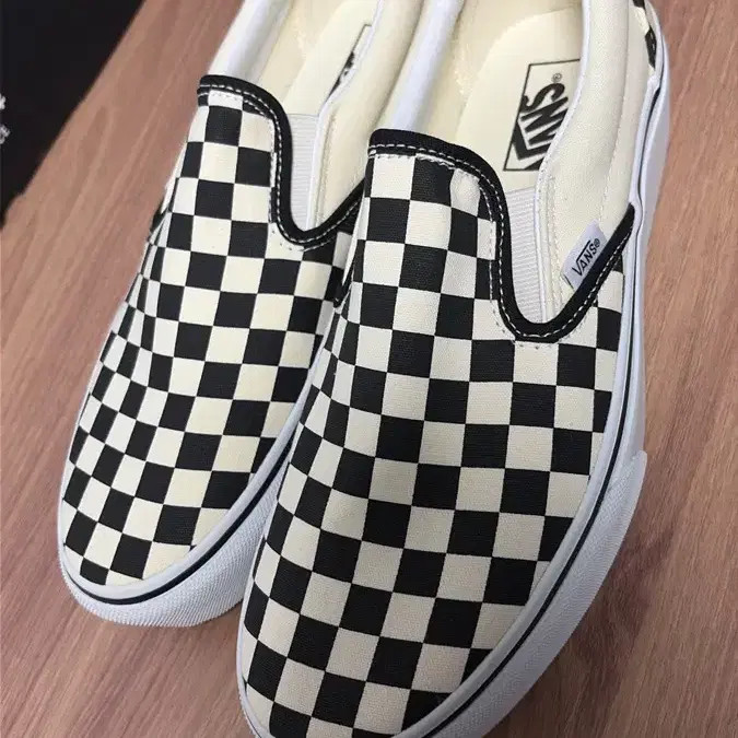 Vans Checkerboard Slip-On Sneakers - Black & White thumbnail 2