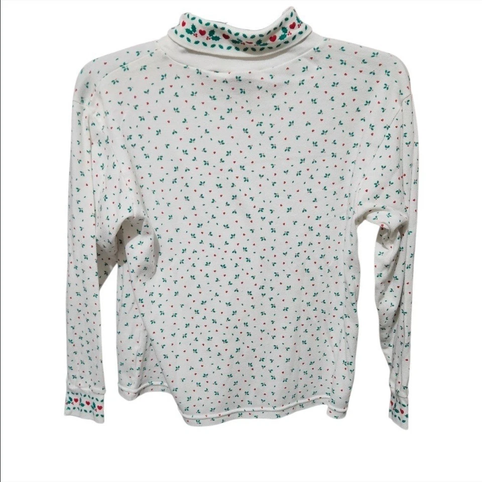 Top Cascanueces Mujer XL Manga Larga Cuello Alto Navidad Acebo Estampado Corazón Foto 4 de 4