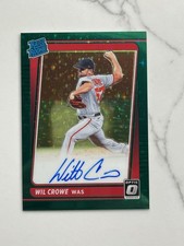 2021 Panini Donruss Optic Rated Rookie Green Will Crowe Auto /75 Nationals Card