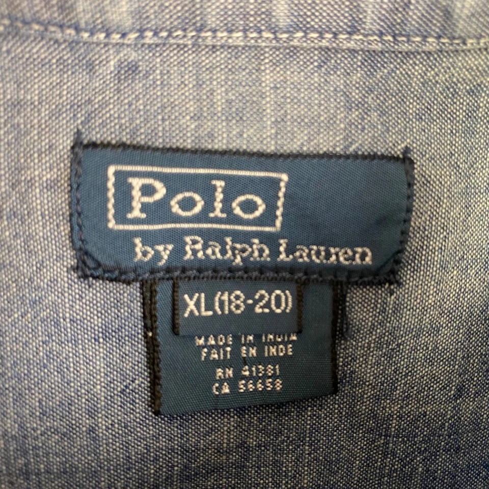 Polo Ralph Lauren Kids Chambray Button Down Shirt XL (18-20) Long Sleeve - Image 3 of 4