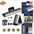 Weighted 61-Key Portable Piano: Foldable, Bluetooth MIDI, Compact Design