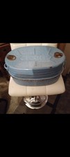 Vintage Reed Blue Spatter Ware Enamel Roasting Pan with Lid Made In USA
