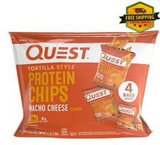 Quest Protein Chips, Tortilla Style, Nacho Cheese Flavor, Baked, 1.1 oz, Pack of