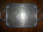 Continental Hand Wrought Silverlook Etched Rectangular Aluminum Tray #523 — photo 1