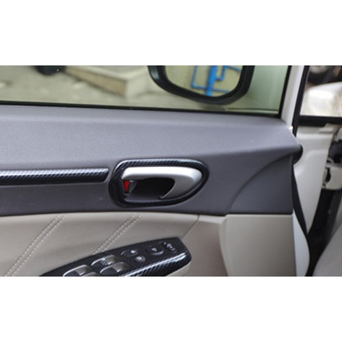 ABS Carbon Fiber Door Inner Handle Cover Trim For Honda 8th Civic 2006-2011 - Picture 3 of 4