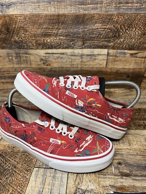 VANS Men's Size Women's Red Happy Hawaii Lace Up Skate