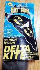 Vintage Batman Kite 1989 53" Delta Wing Kite. BAT SYMBOL. Black Yellow RARE. NEW