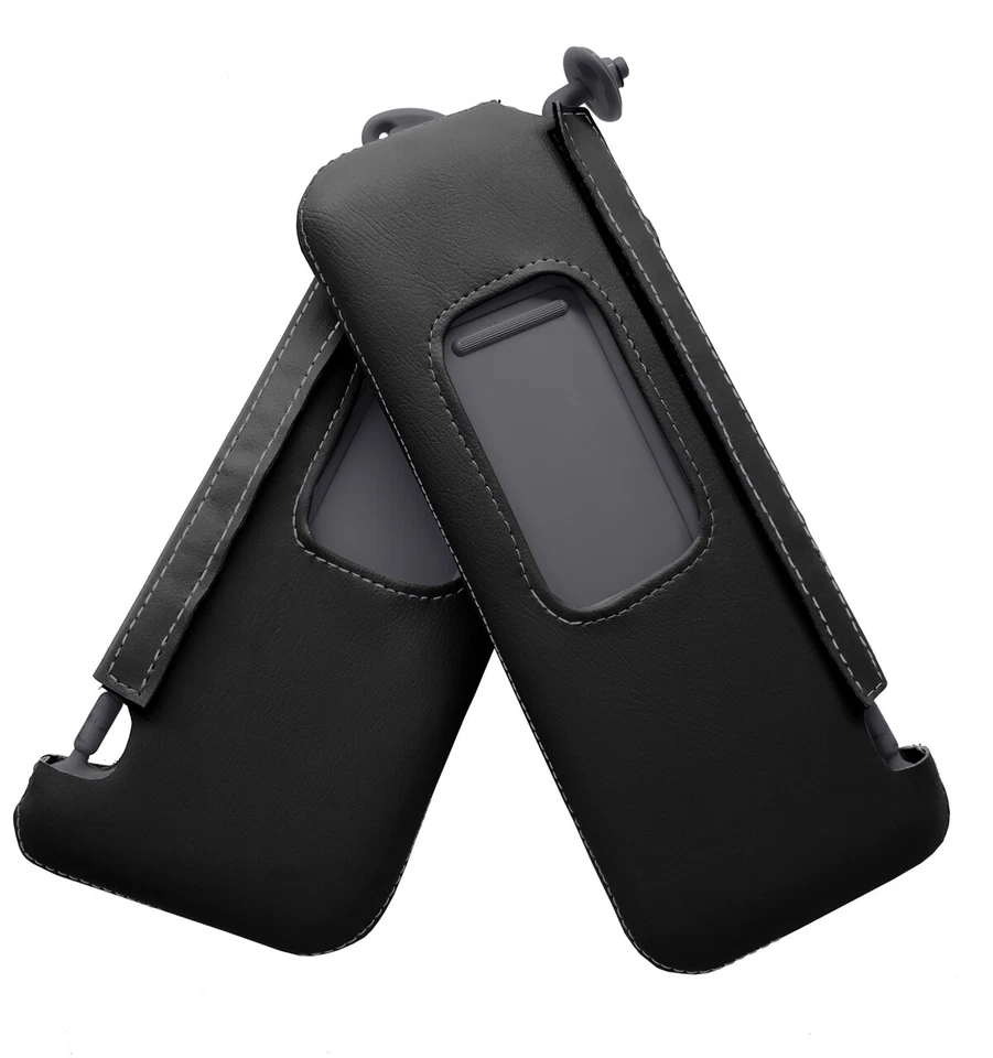 Fits 2005-2010 Scion TC PVC Synthetic Leather Sunvisors Cover Skin Gray Stitch - Image 2 of 4