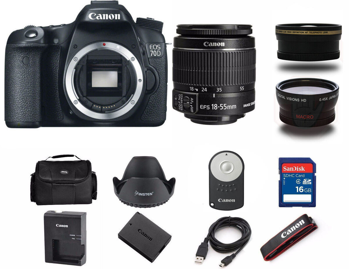MINT Canon EOS 70D DSLR Camera with EF-S 18-55mm IS Lens (3 MINT Canon EOS 70D DSLR Camera with EF-S 18-55mm IS Lens (3