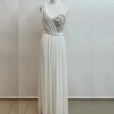 Modern Style Chiffon Pleat Sequined A-line One-shoulder Long Dresses Prom